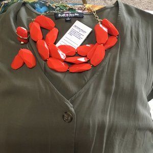 Olive Green & white stripped shirt & pants